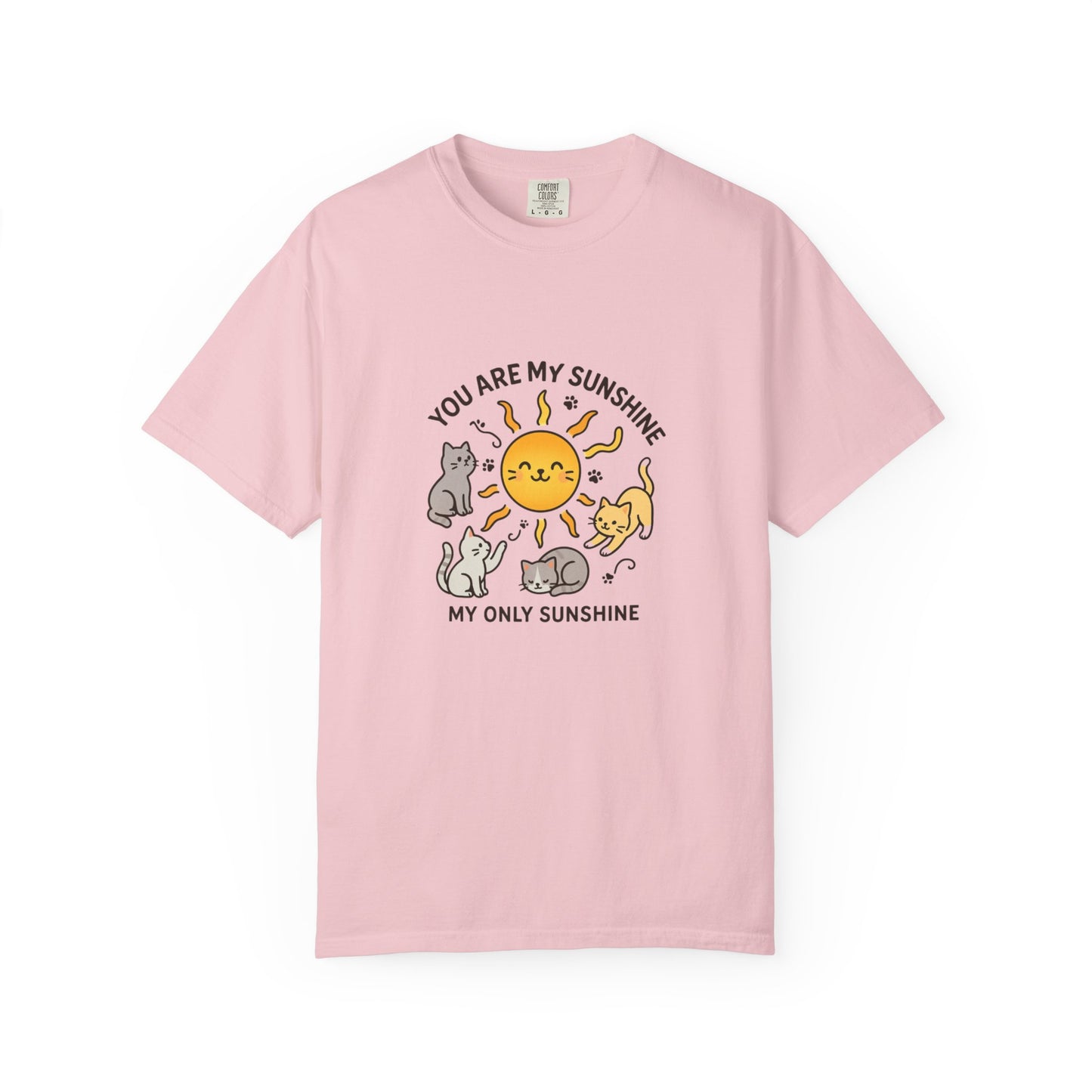 You Are My Sunshine Cat Illustration T-shirt | Cute Sun and Kittens