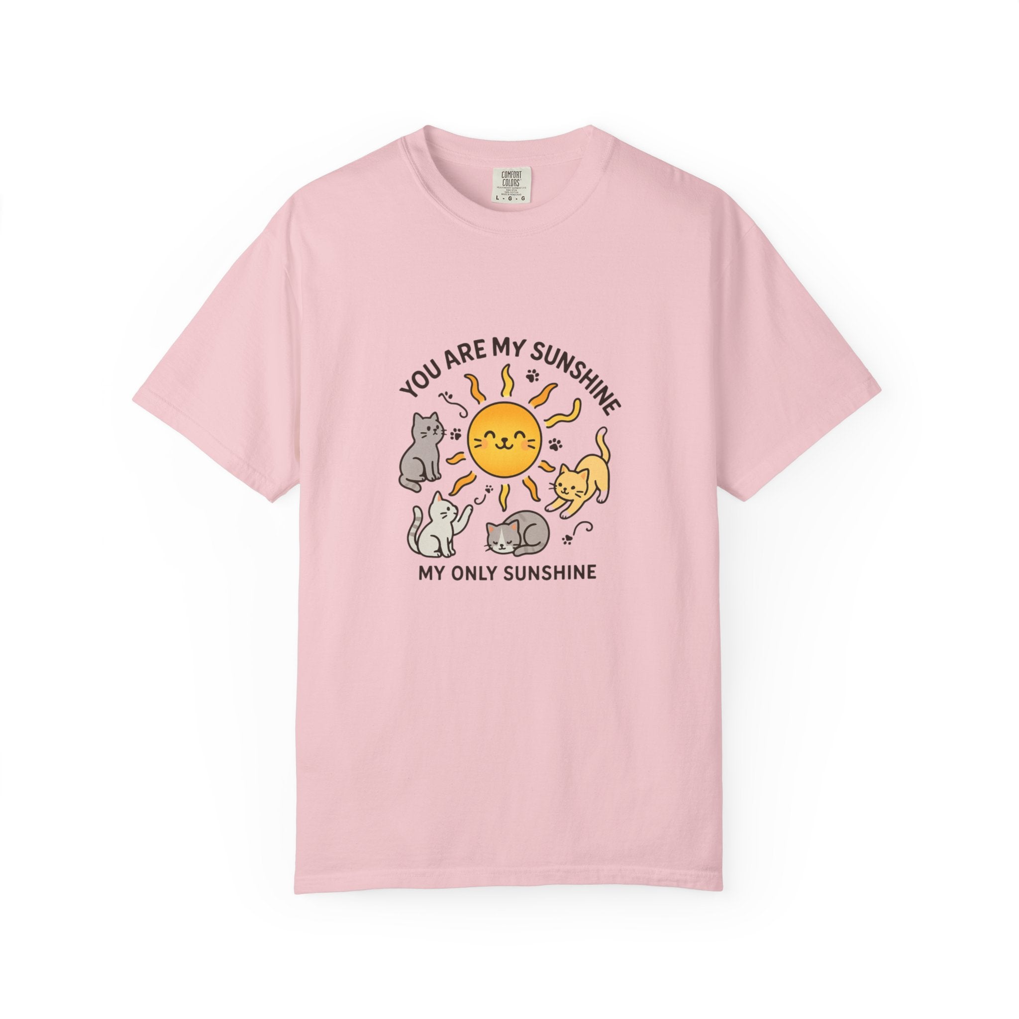 You Are My Sunshine Cat Illustration T-shirt | Cute Sun and Kittens