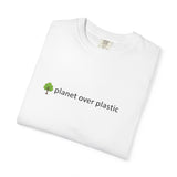 planet over plastic T-shirt | environmental tree slogan tee