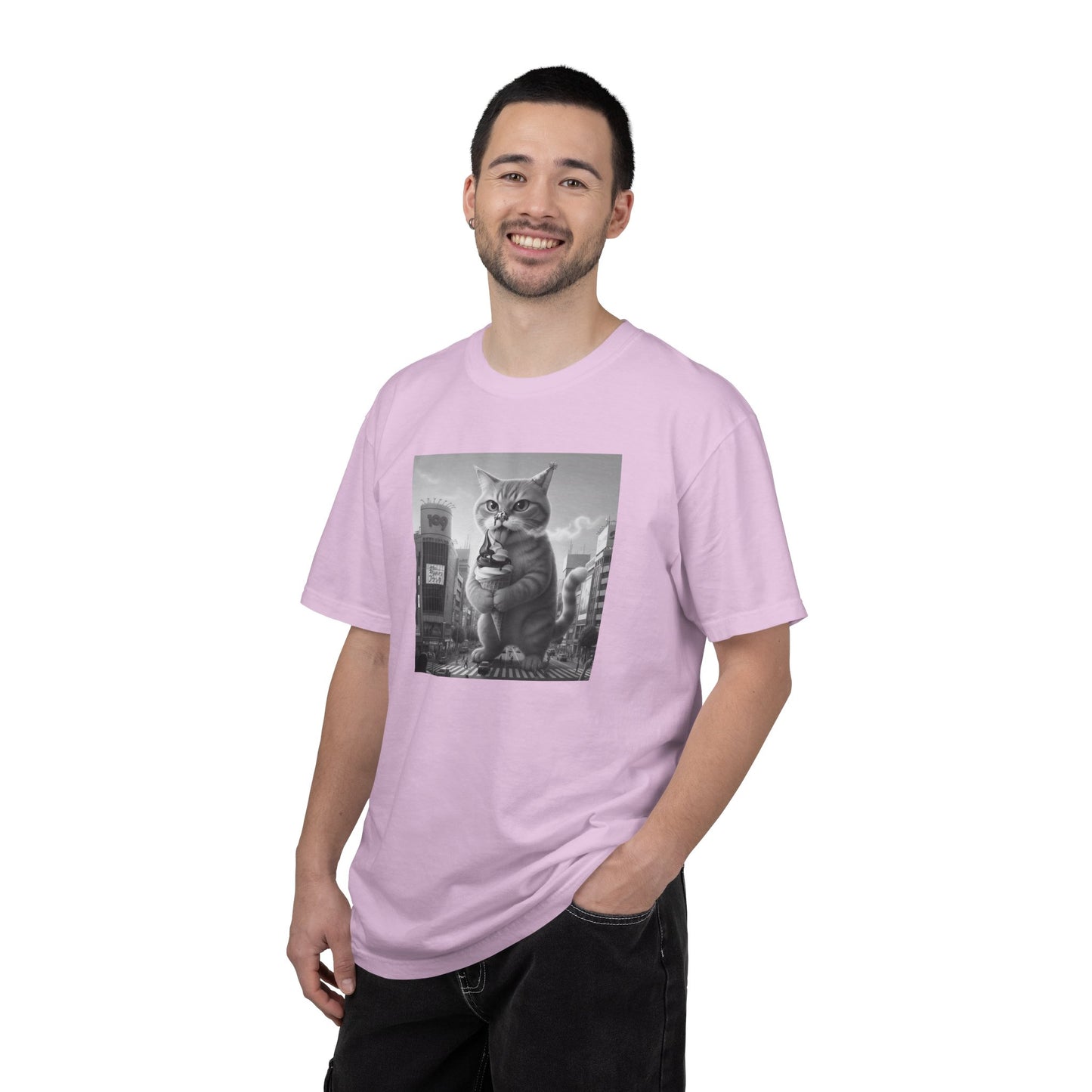 Purr-zilla van Scoop Unisex Garment-Dyed T-shirt