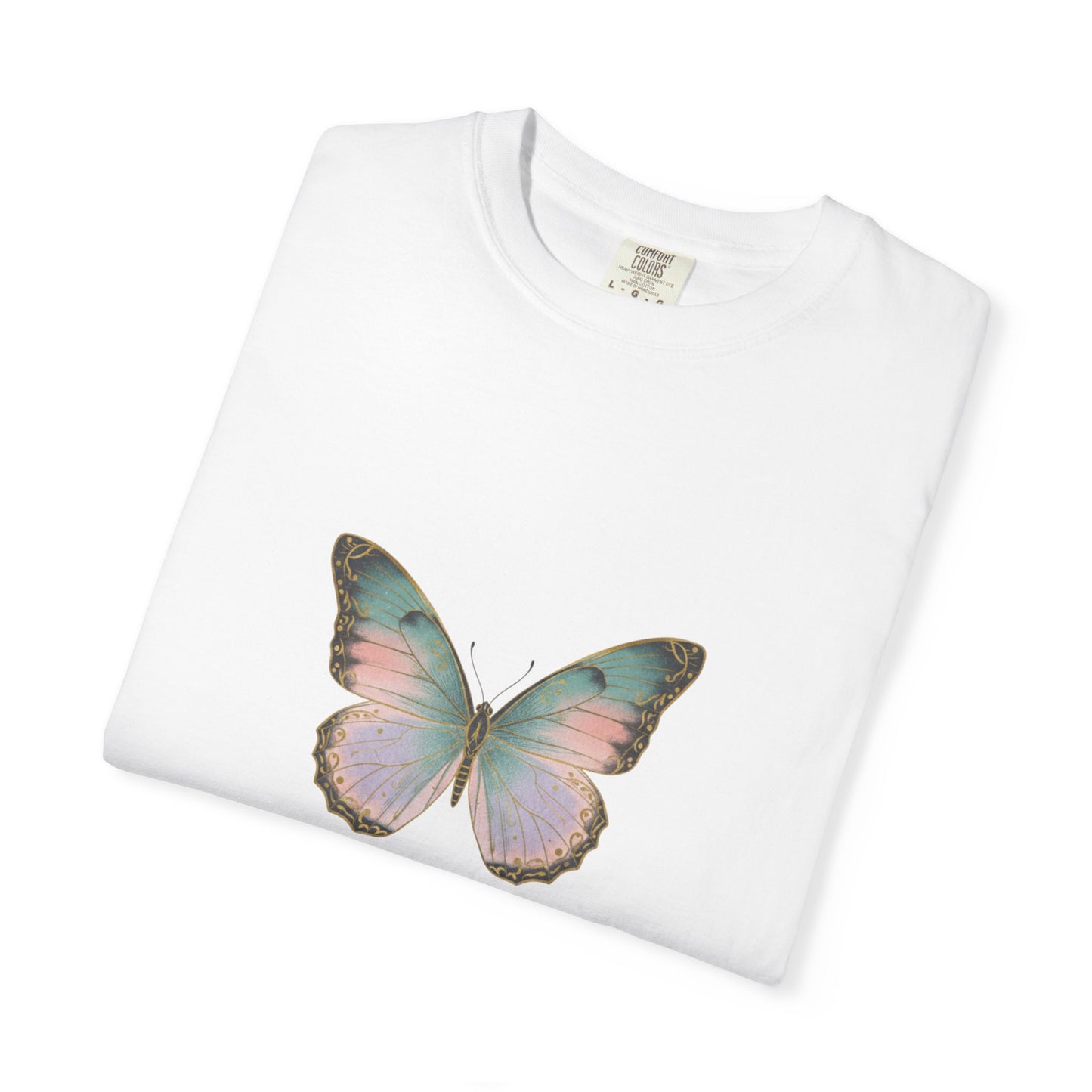 Retro 70s Vacation Butterfly T-shirt | Distressed Orange Teal Wings