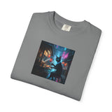 Cyberpunk Cat Sushi T-shirt | Neon Japan Noir