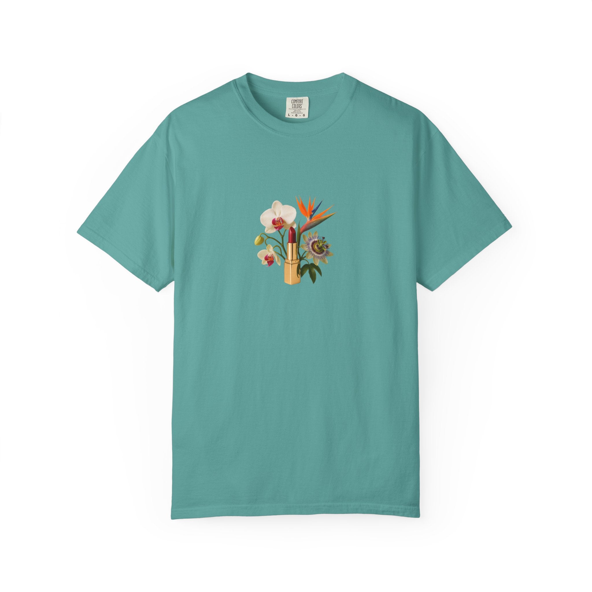 Tropical Floral Bouquet T-Shirt | Bird of Paradise, Orchid, Sunflower