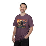Catzilla Pickleball Destroyer T-shirt | Kaiju Cat Samurai, Mount Fuji Cherry Blossoms