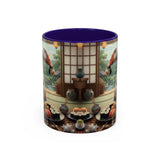 Goose with Sushi Mug | Japanese Tea Room Illustration