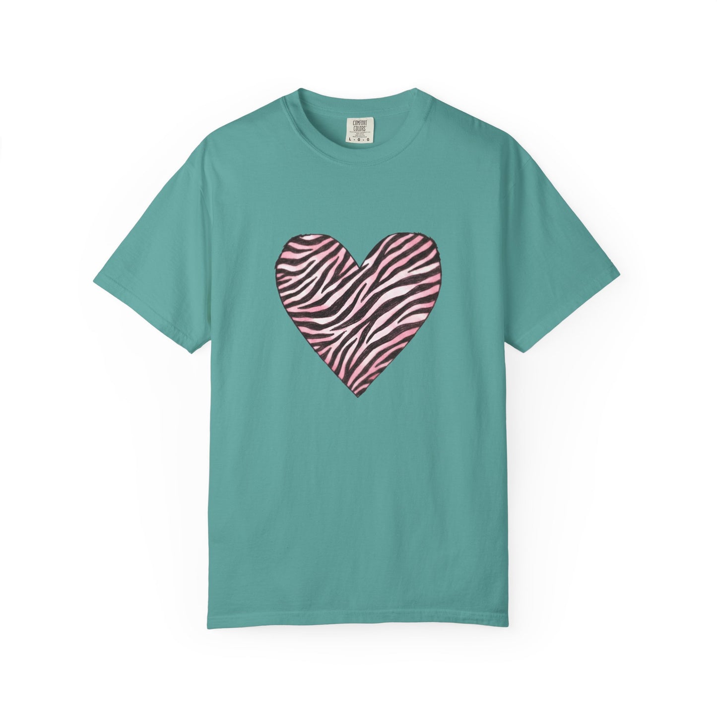 Pink Heart Zebra T-shirt | Romantic Zebra Heart Design
