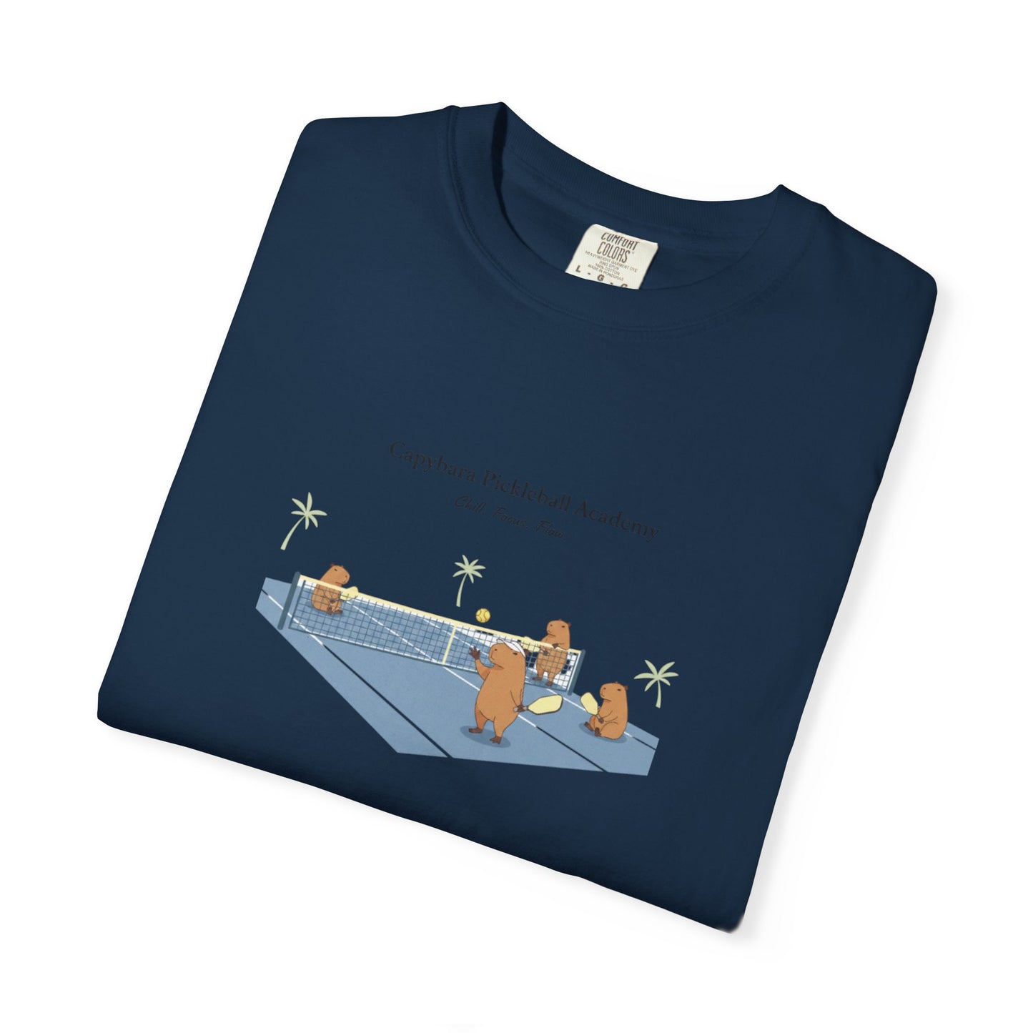 Capybara Pickleball Academy T-shirt | Capybara Cartoon Pickleball Design
