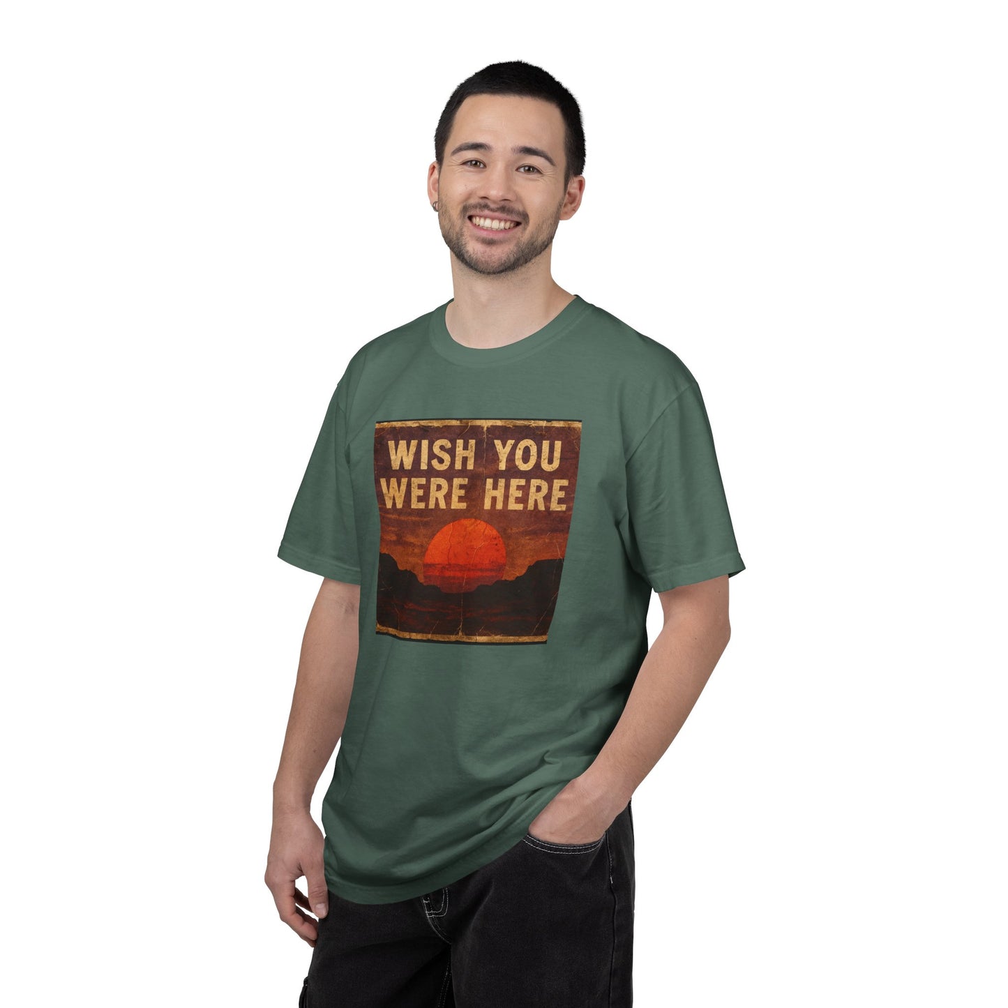 Wish You Were Here Sunset T-shirt | Vintage Sunset Graphic