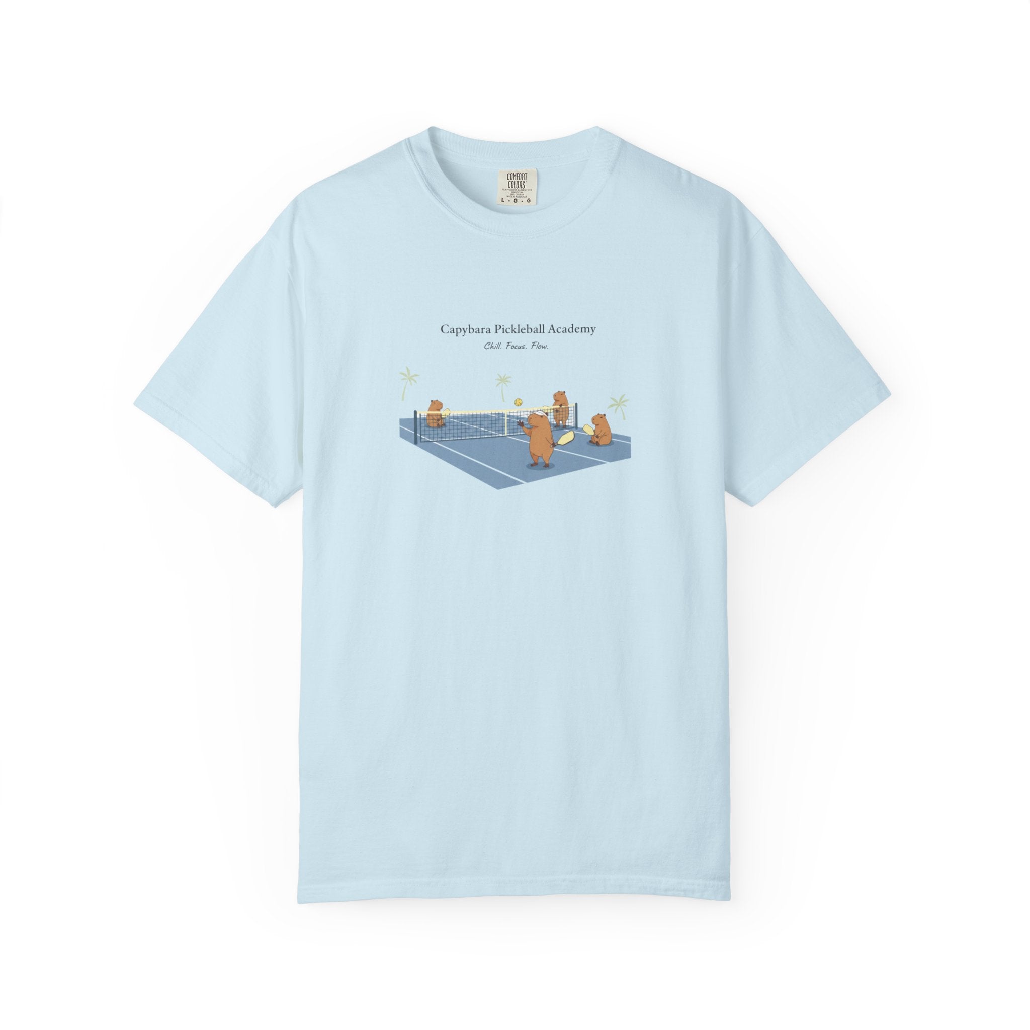 Capybara Pickleball Academy T-shirt | Capybara Cartoon Pickleball Design