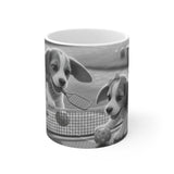 Pickleball Beagle Puppies Mug | Cute Dog Sports Coffee Tea Cup