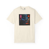 Neon Cyber Cat Sushi Shibuya T-shirt | Dark Alley Japanese Streetwear