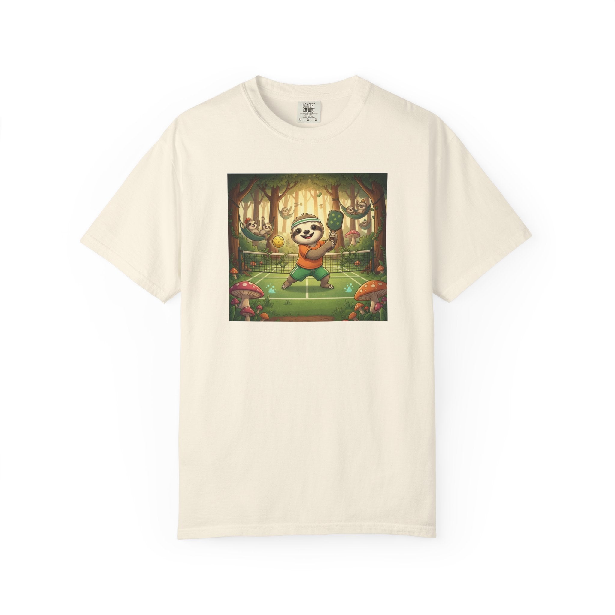 Sloth Pickleball Illustration T-shirt | Whimsical Forestcore Slow Living