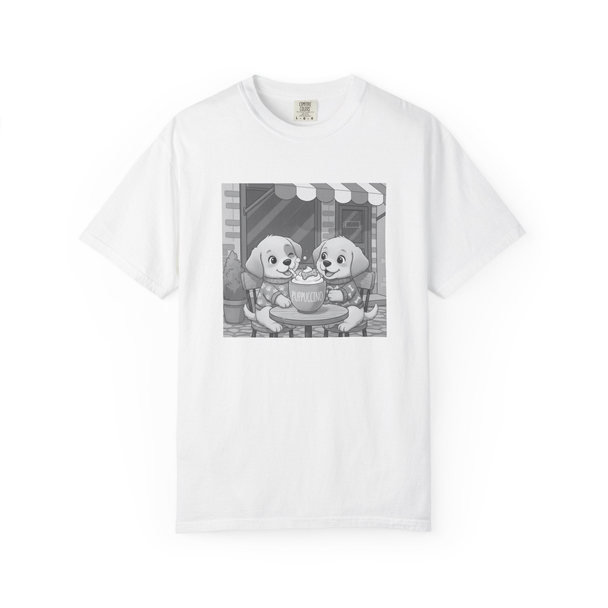 Cozy Puppy Illustration T-shirt | Whimsical Dog-Friendly Art