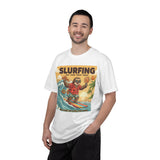 Slurfing Surfing Sloth T-Shirt | Retro Beach Wave Illustration