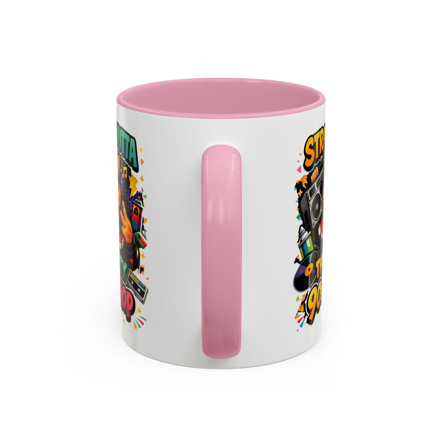 Straight Outta Meow The Kitty 90s Hip Hop Mug | Color Accent
