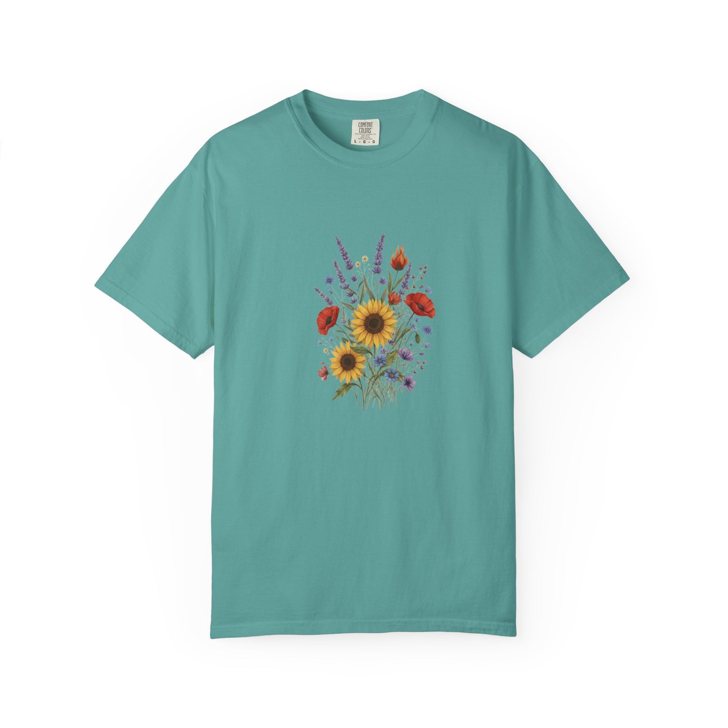 Sunflower and Wildflower Bouquet T-Shirt | Floral Botanical Garden Tee