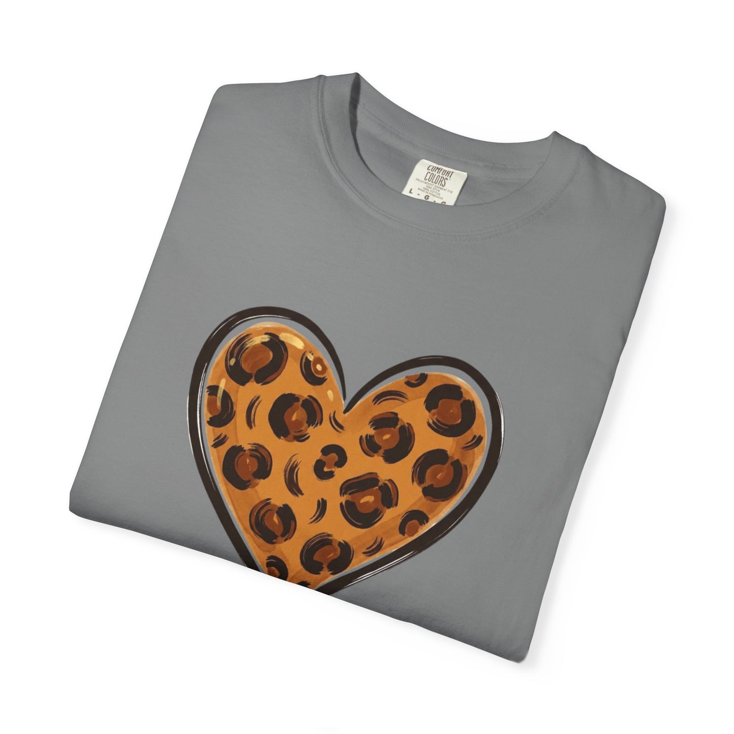 Leopard Print Heart T-shirt | Animal Print Heart Tee