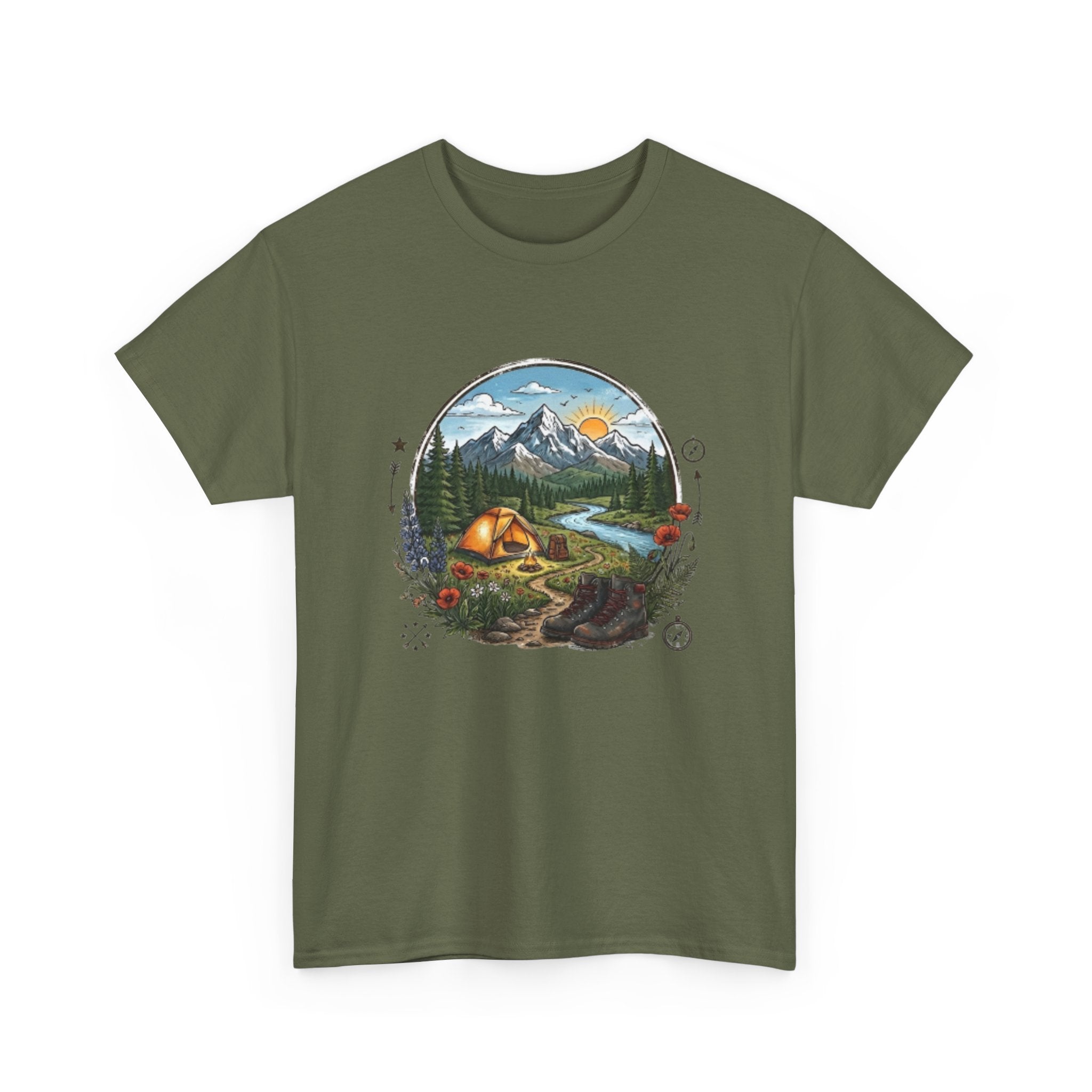 Mountain Camping Adventure T-Shirt | Outdoor Nature Hiking Tee | Wilderness Tent Graphic Shirt | Gift for Hiker Camper |