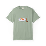 Salmon Nigiri Sushi plate with chopsticks T-shirt | sushi tee