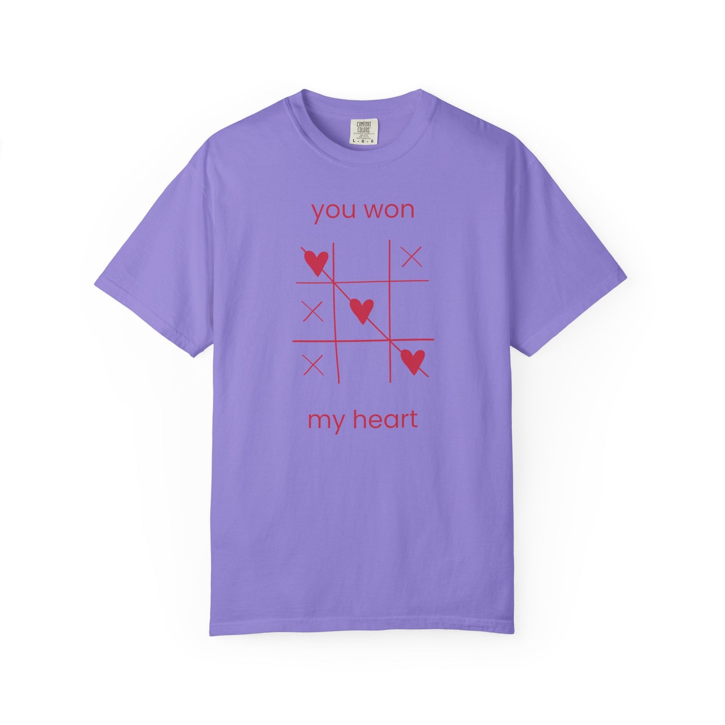 You Won My Heart tic tac toe T-shirt | Valentine heart game tee