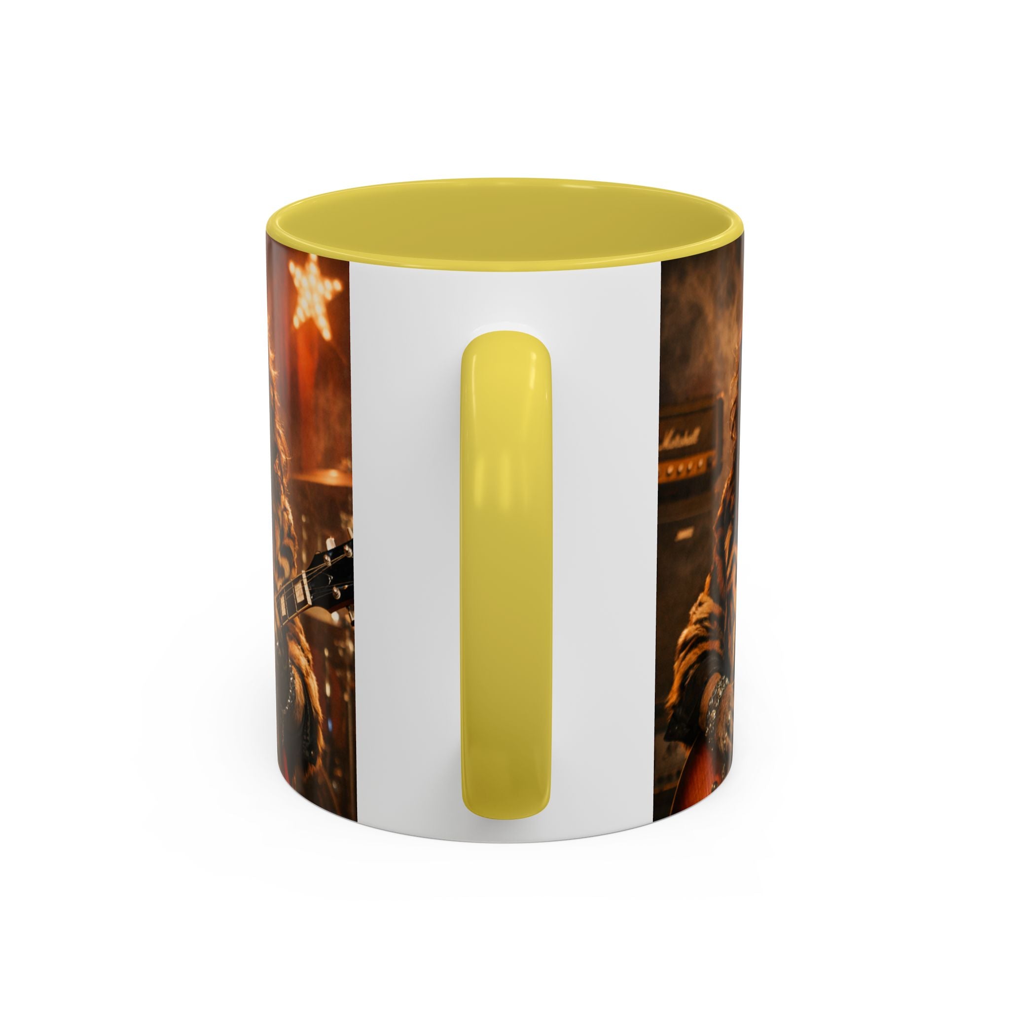 Rockstar Capybara with Guitar Mug | Color Accent Coffee Cup 11oz 15oz