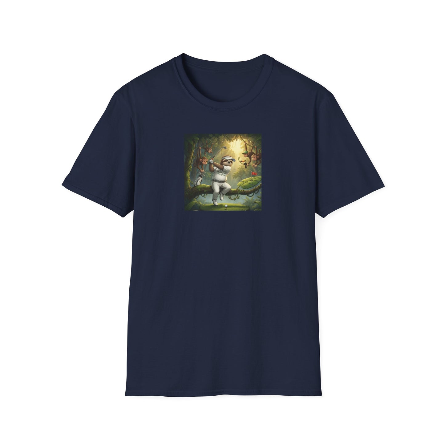 Slow Living Sloth Golfer T-Shirt | Zen Sportswear Tropical Golf Silas