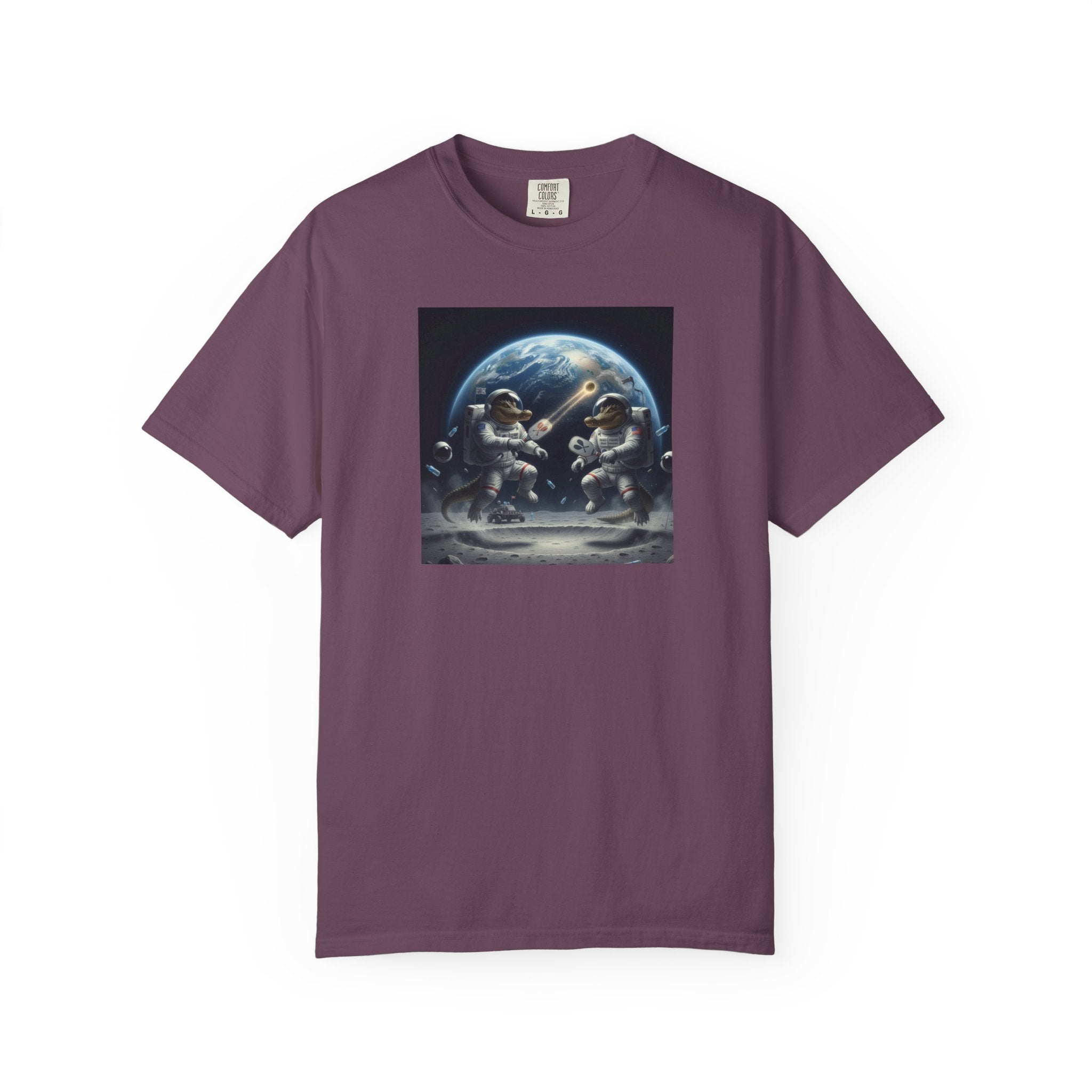 Gator Lunar Pickleball  T-shirt | Earth Background, Spacewalk Illustration