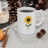 Sunflower Illustration Mug | 11oz Ceramic Coffee Cup