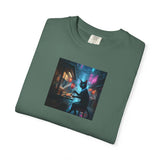 Cyberpunk Cat Sushi T-shirt | Neon Japan Noir