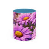 Purple Daisy Floral Mug | Accent Coffee Mug 11oz 15oz