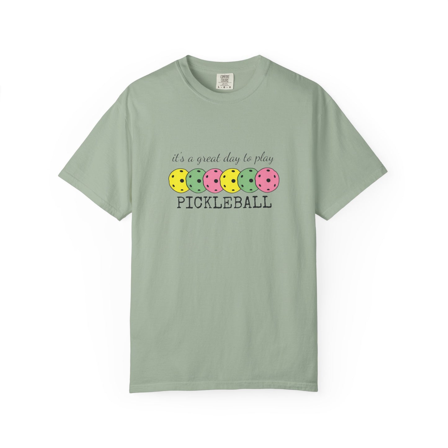 It's a Great Day to Play Pickleball T-Shirt | Colorful Pickleball Paddles Tee