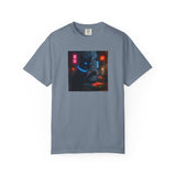 Neon Cyber Cat Sushi Shibuya T-shirt | Dark Alley Japanese Streetwear