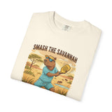 Smash the Savannah Capybara Pickleballer T-Shirt | Animal Sports Graphic Tee