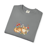 Orange Tabby Cat with Wildflowers T-Shirt | Floral Cat Tee