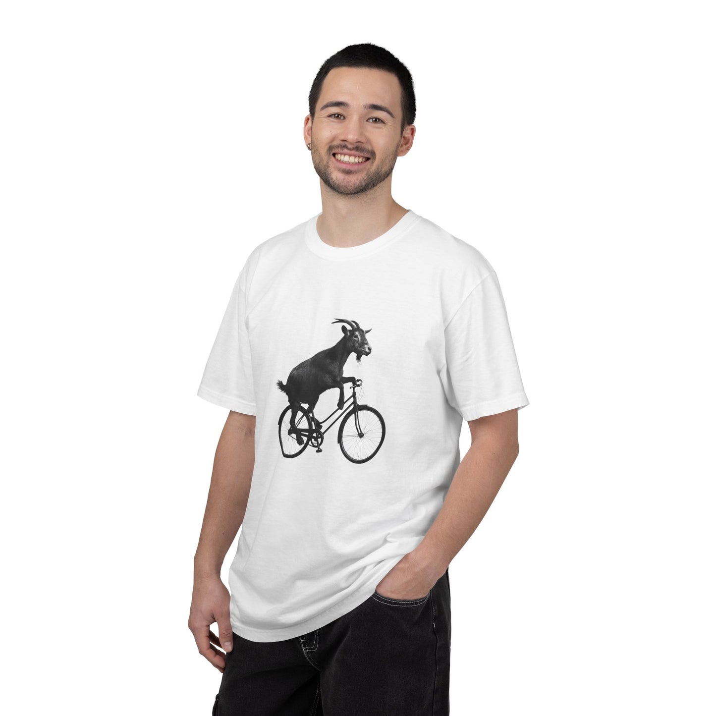 Goat Riding Bicycle T-shirt | Funny Animal Bike Tee
