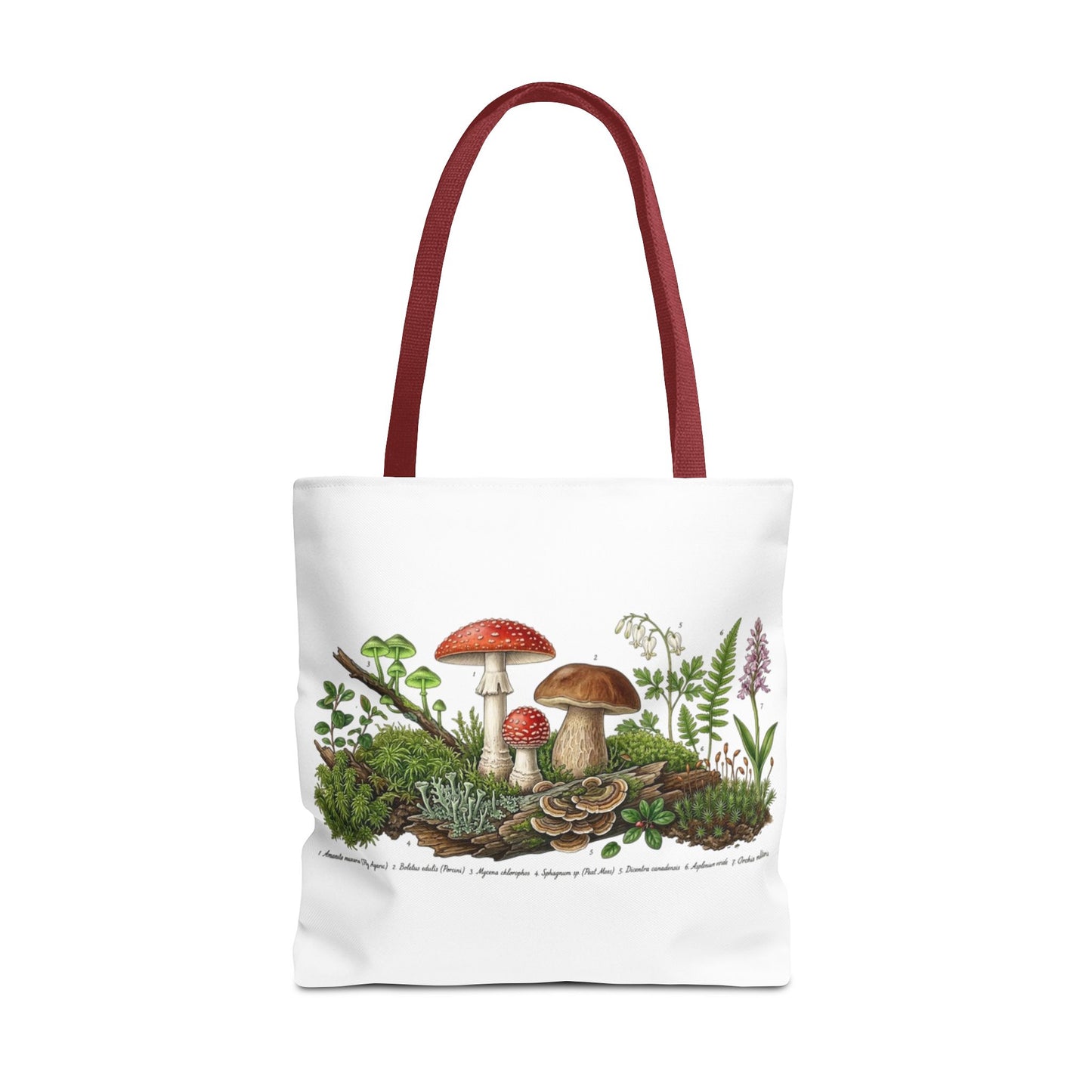 Vintage Mushroom Wildflower Specimen Study Tote Bag