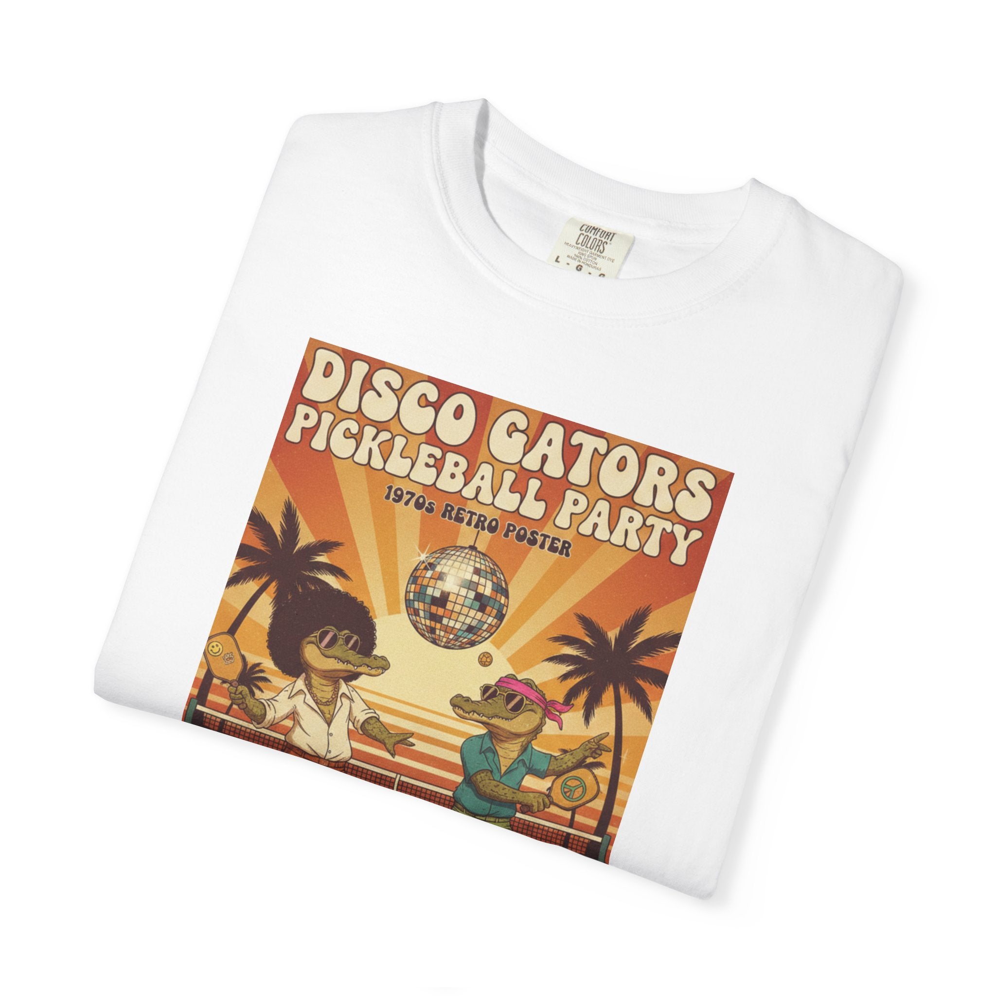 Disco Gators Pickleball Party T-shirt | Retro Beach Players, Let's Get Picklin'