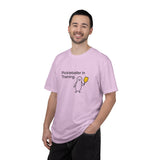 Pickleballer in Training T-Shirt | Cute Penguin Holding Paddle Design