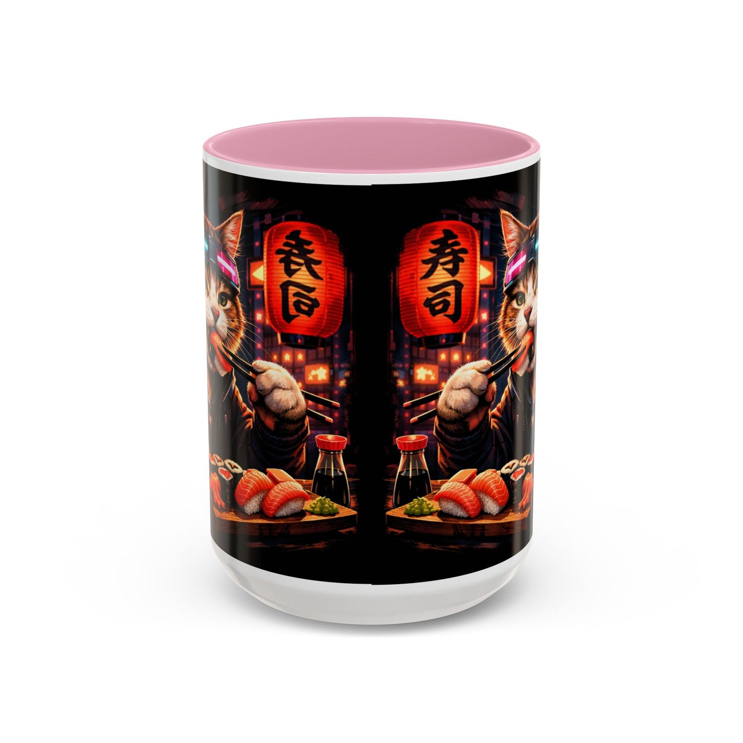 Cyberpunk Sushi Cat Mug | 11oz 15oz Ceramic Coffee Cup
