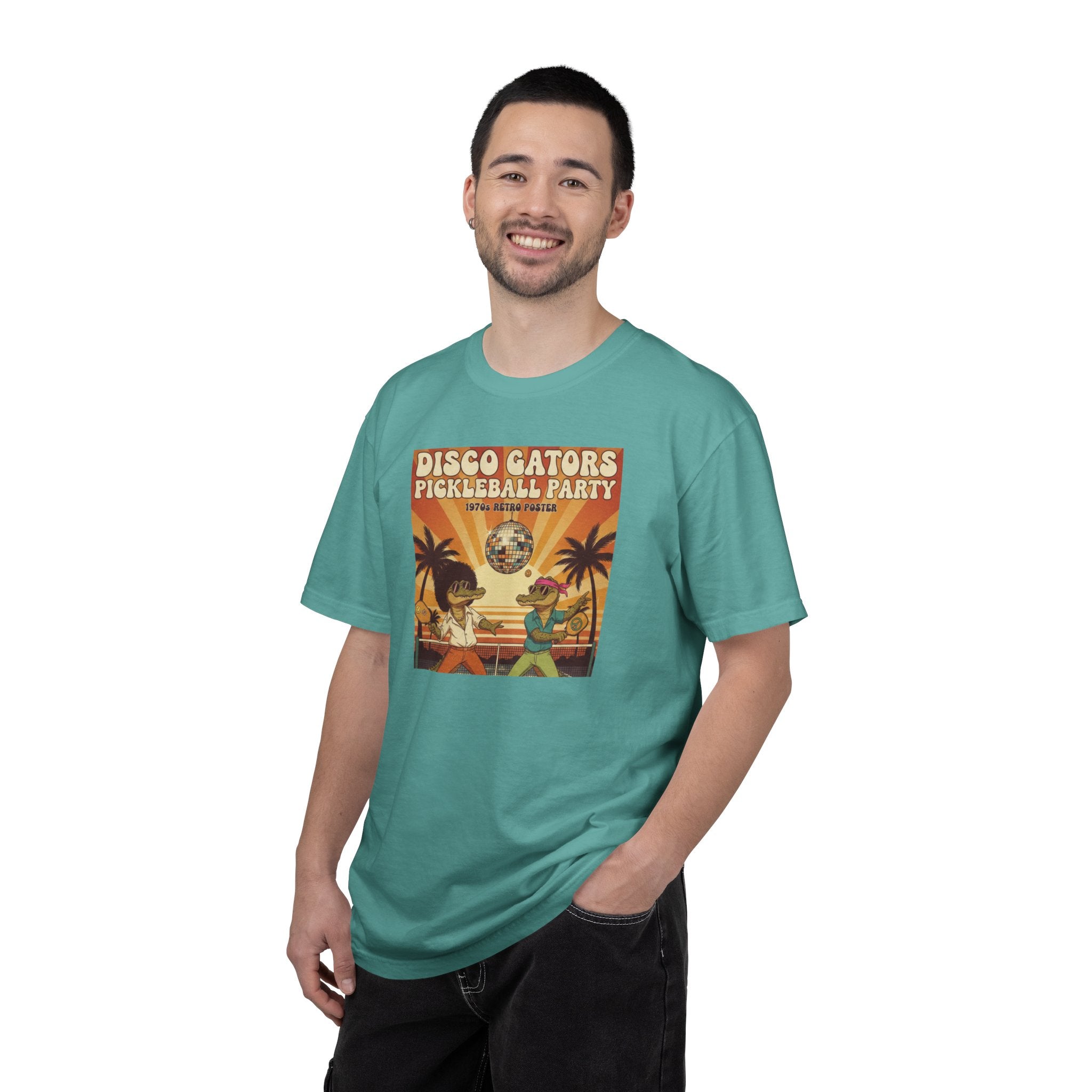 Disco Gators Pickleball Party T-shirt | Retro Beach Players, Let's Get Picklin'
