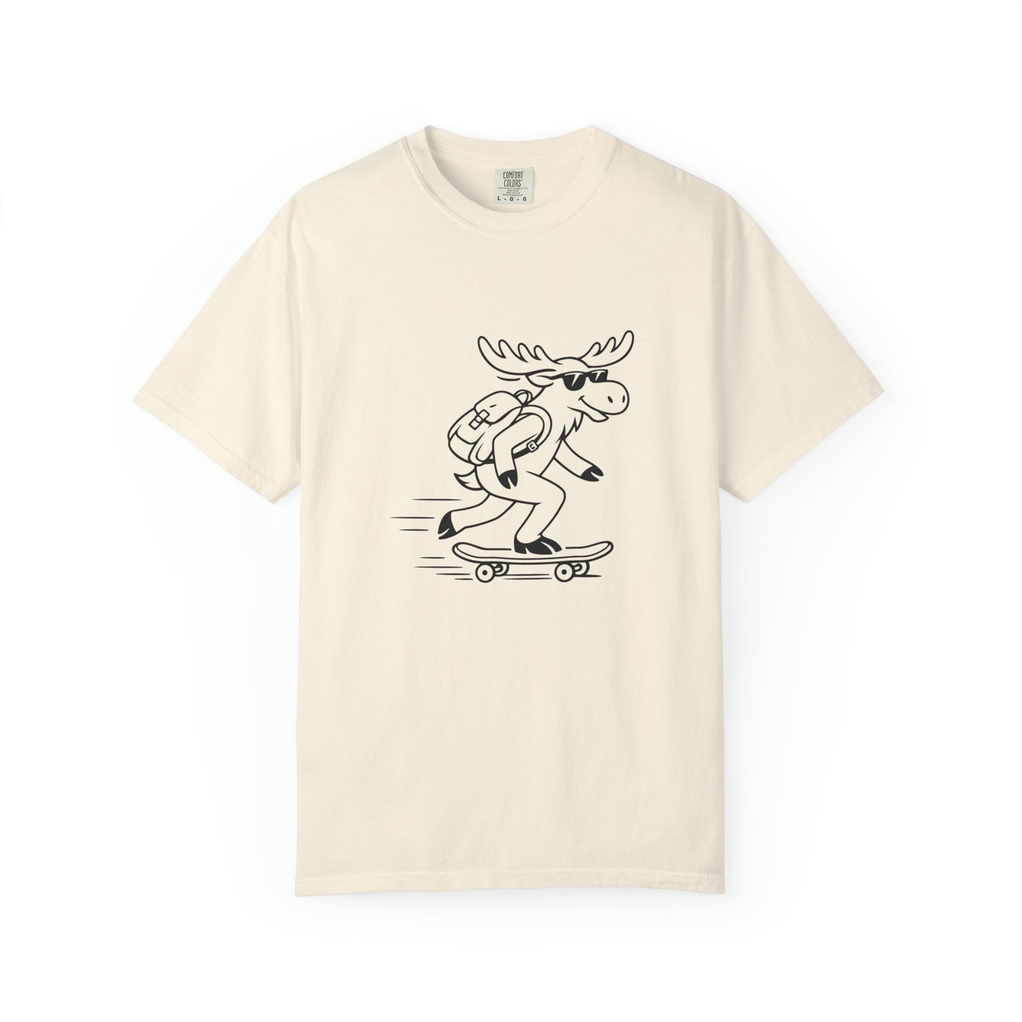 Skateboarding Moose T-shirt | Skateboard Cartoon Graphic Tee