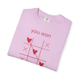 You Won My Heart tic tac toe T-shirt | Valentine heart game tee