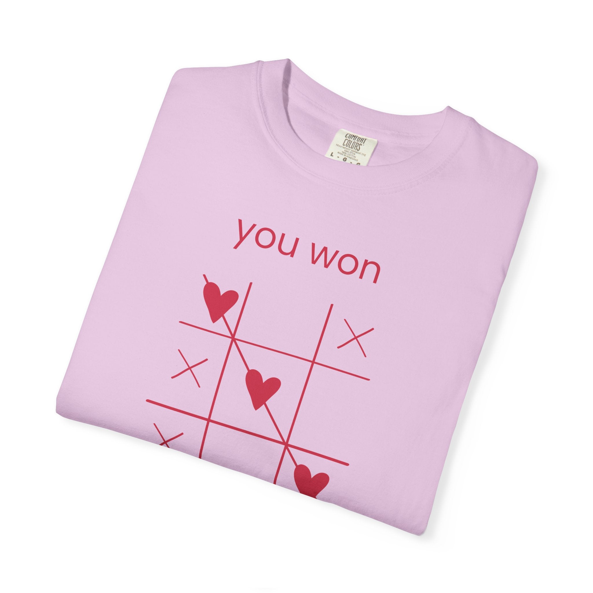 You Won My Heart tic tac toe T-shirt | Valentine heart game tee