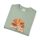 Good Vibes Only T-shirt | Retro Sunset Palm Peace Sign