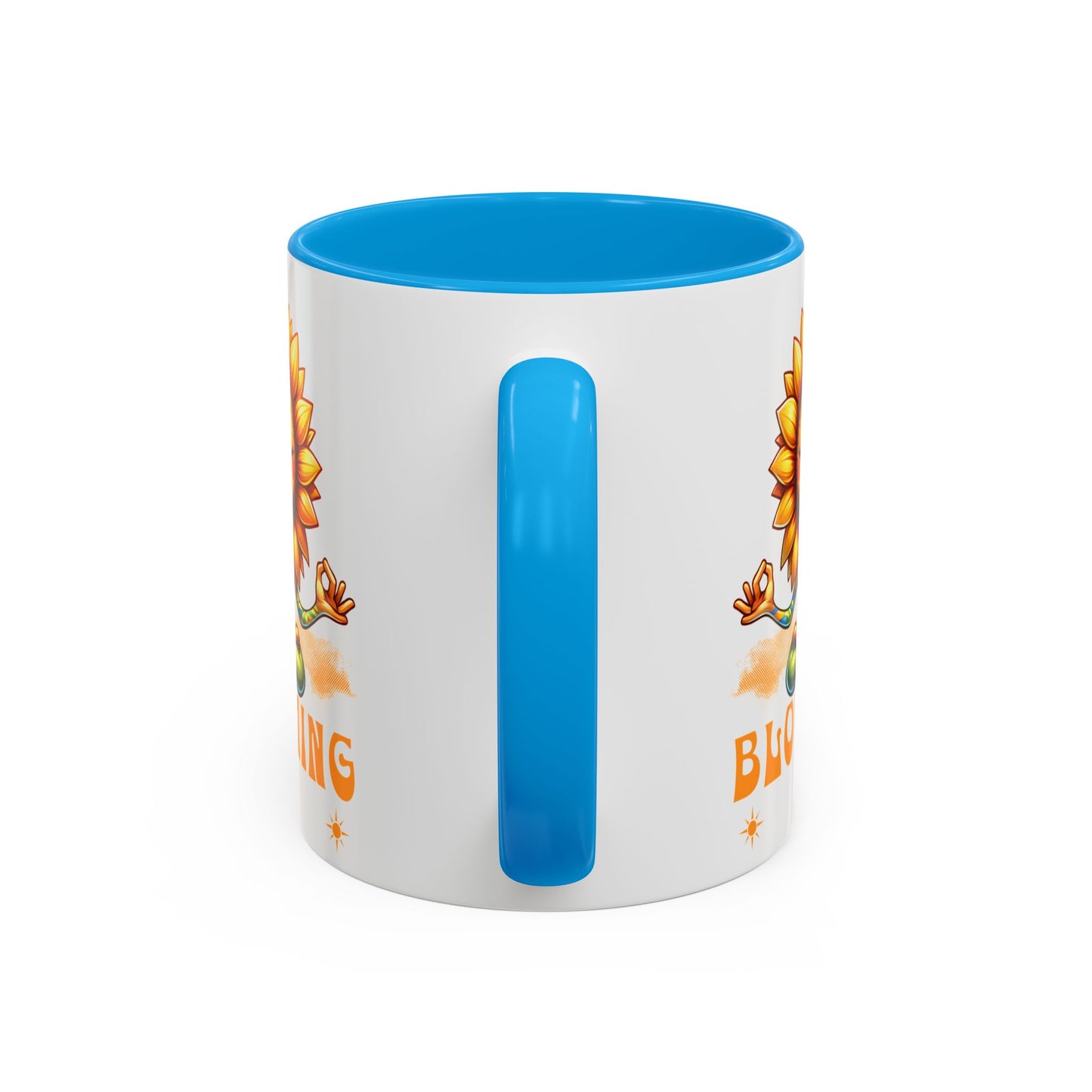 Blooming Sunflower Mug | Yoga Meditating Sunflower Ceramic Mug
