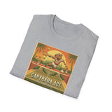 Capybara Ace Pickleball Player T-Shirt | Retro Tropical Court Design