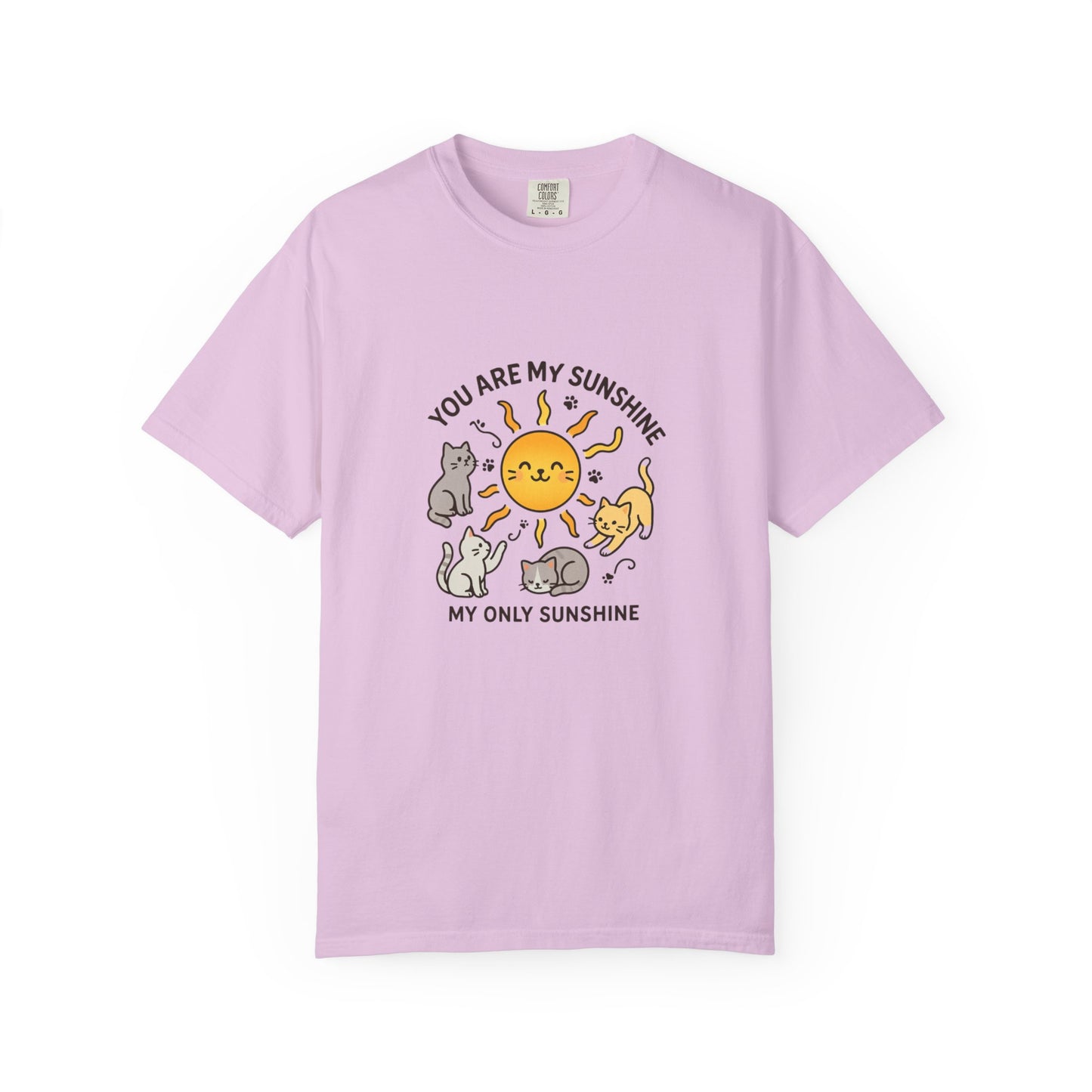 You Are My Sunshine Cat Illustration T-shirt | Cute Sun and Kittens
