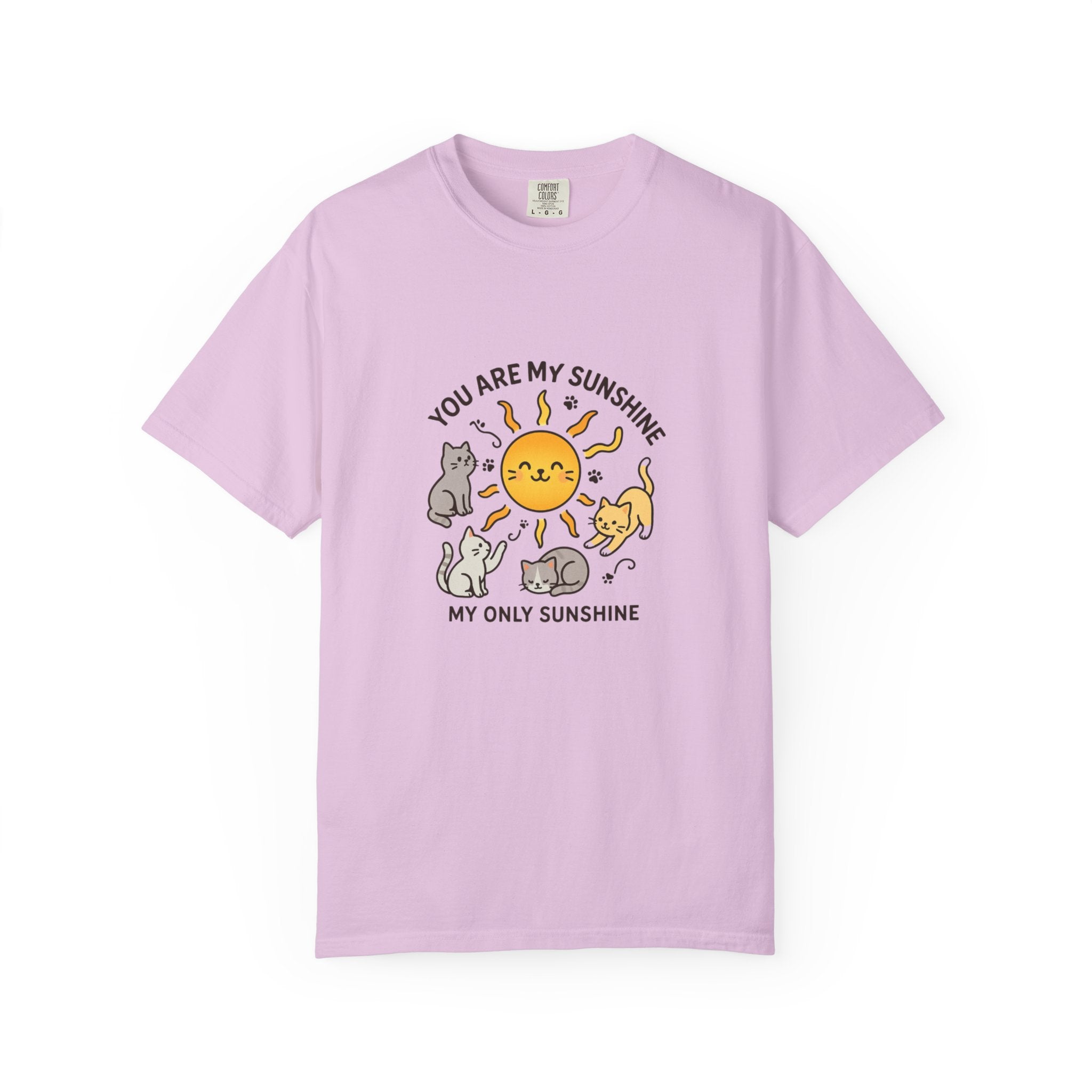 You Are My Sunshine Cat Illustration T-shirt | Cute Sun and Kittens
