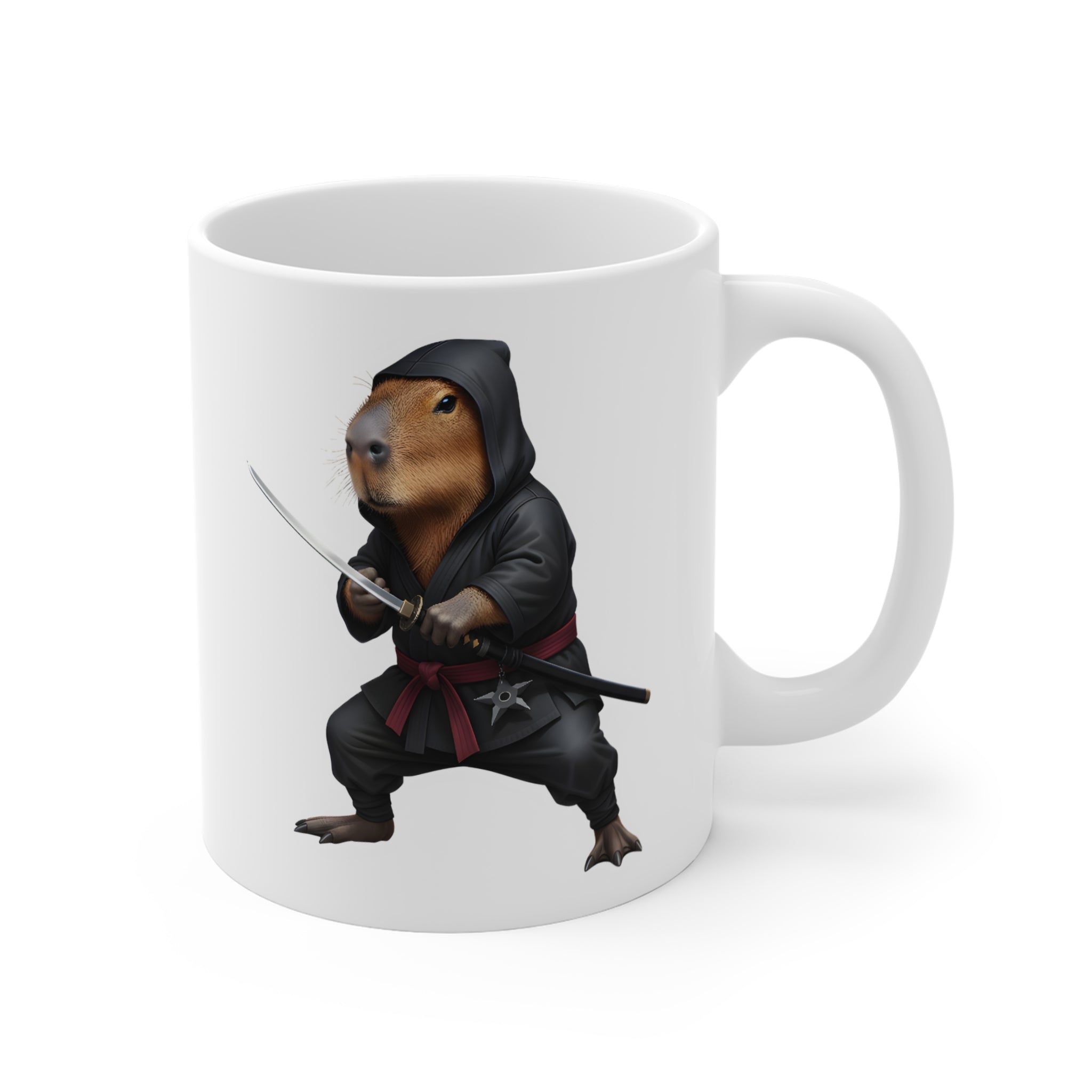 Capybara Ninja Samurai Mug | Japanese Rodent Illustration