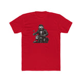 Biker Sloth Riding Motorcycle T-Shirt | Retro Monochrome Illustration
